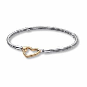 Charm Bracelet with Gold Heart Lock